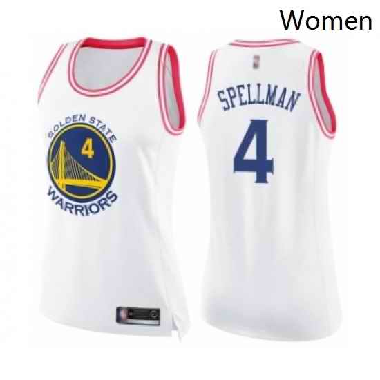 Womens Golden State Warriors 4 Omari Spellman Swingman White ink Fashion Basketball Jersey